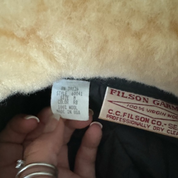 FILSON DOUBLE MACKINAW CAP ( sz:M  56-57cm / Red x Black) Made in U.S.A. B0199 - Picture 4 of 5